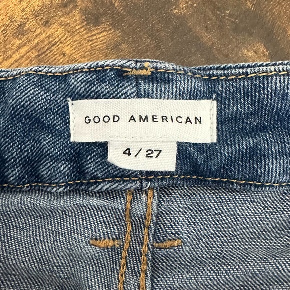 Good American jeans size 4/27 good legs chew hem skinny mid rise medium wash - Picture 6 of 9